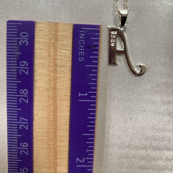 Sterling Silver necklace with letter A - Picture 3 of 4